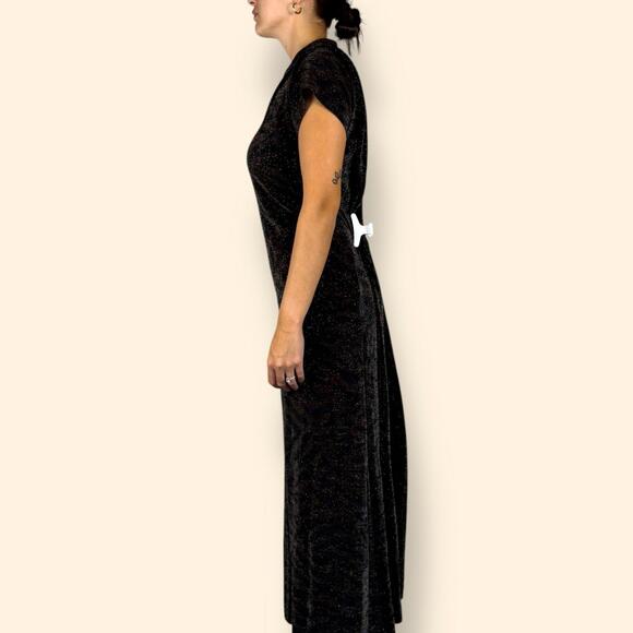 Women's Vintage Y2K J.R. Nites Woman Animal Print Short Sleeved Shimmer Dress - Picture 3 of 4